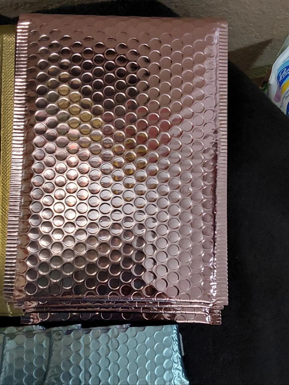 15ct. Metallic Bubble Mailer Set - Gold, Rose Gold, Ice Blue 4x8,6.5x10 And 7x10